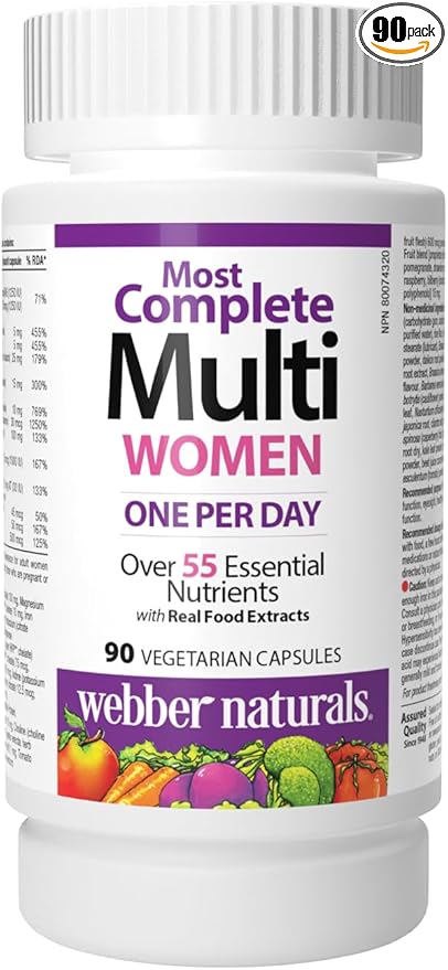 Webber Naturals Women's Most Complete Multi, 90 Vegetarian Capsules
