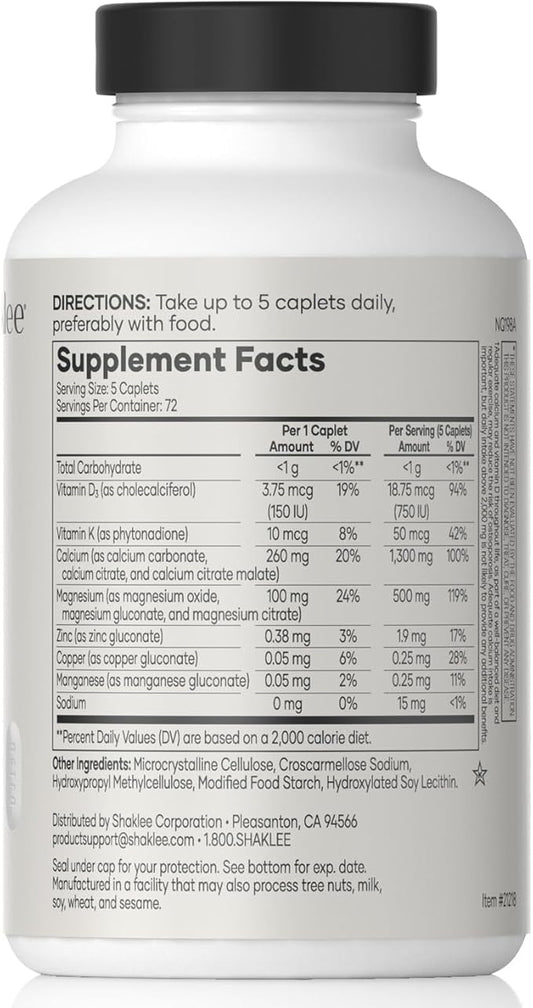 Shaklee OsteoMatrix® - Build & Maintain Strong Bones - 100% DV Calcium & Magnesium - Vitamins D & K - Zinc, Manganese - Clinically Tested for Absorption - 360 Caplets