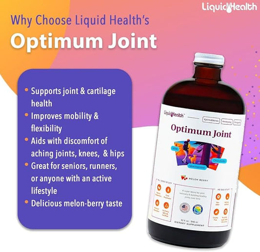 LIQUIDHEALTH Muscles, Bones, & Joints Liquid Vitamin Bundle with Daily Multi Mineral, Optimum Joint Liquid Glucosamine, and Calcium & Magnesium Supplements - Bone & Joint Health, Vegan, Non-GMO