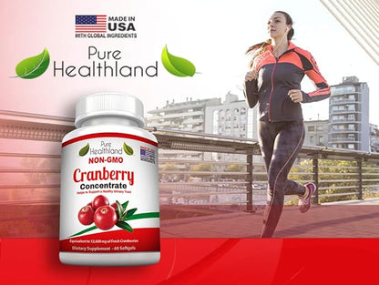 Non GMO Cranberry Concentrate Supplement Pills for Urinary Tract Infection UTI. Equals 12600mg Cranberries. Triple Strength Kidney Bladder Health for Men & Women. Easy to Swallow Softgels, 3 Bottles