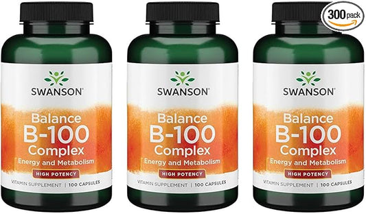 Swanson Vitamin B-100 (100 Capsules) (3 Pack)