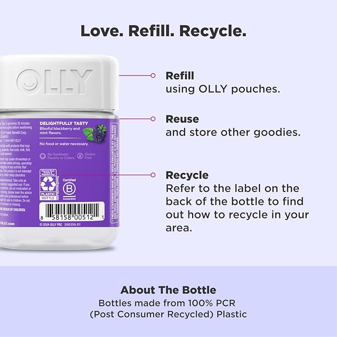 OLLY Sleep Gummy, Occasional Sleep Support, 3 mg 50 Count
