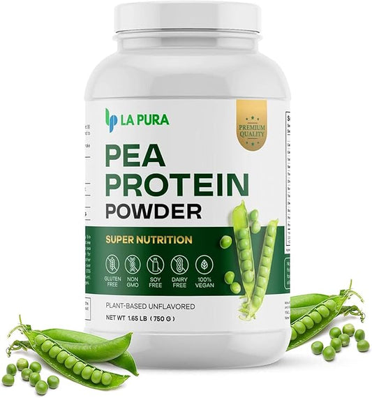 LaPura 100% Vegan Pea Protein Powder 1.65LB, Unflavored 20g Protein,