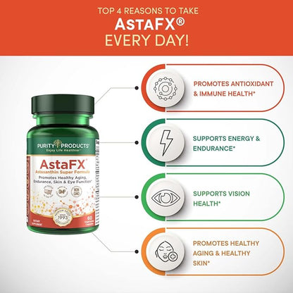 Purity Products AstaFX Astaxanthin Antioxidant Super 4 mg 60 Vegetarian