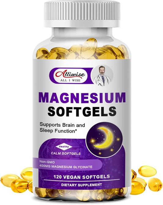 High Absorption Magnesium Glycinate 400mg Softgels 400 mg 100mg Calcium D3 & K2, for
