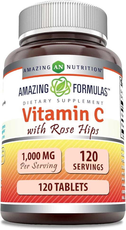 Amazing Formulas Vitamin C with Rose 1000 Mg (120 Count)