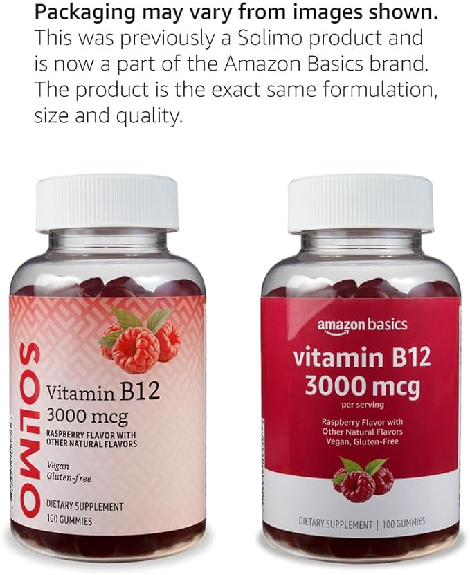 Amazon Basics Vitamin B12 3000 mcg 100 Count (2 per