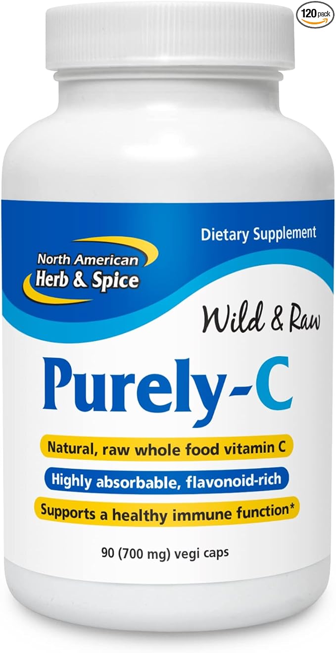 NORTH AMERICAN HERB & SPICE Purely-C 90 Capsules, 2 - 60 Total