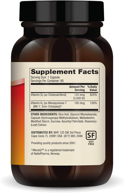 Dr. Mercola Vitamins D3 & K2, 90 Servings (90 Capsules),