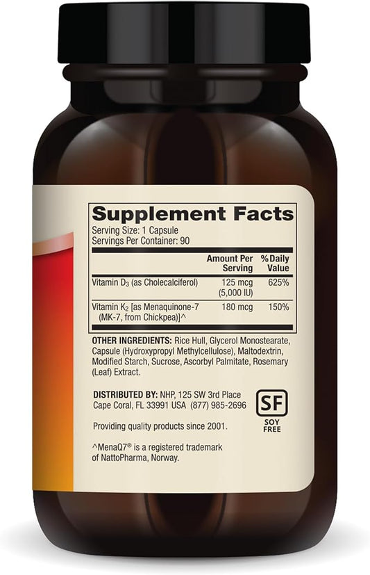Dr. Mercola Vitamins D3 & K2, 90 Servings (90 Capsules),