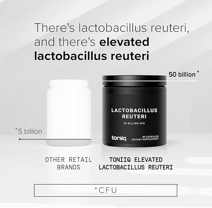 Toniiq 50 Billion CFU Lactobacillus Reuteri 50mg per 60 Vegetarian 60 Servings