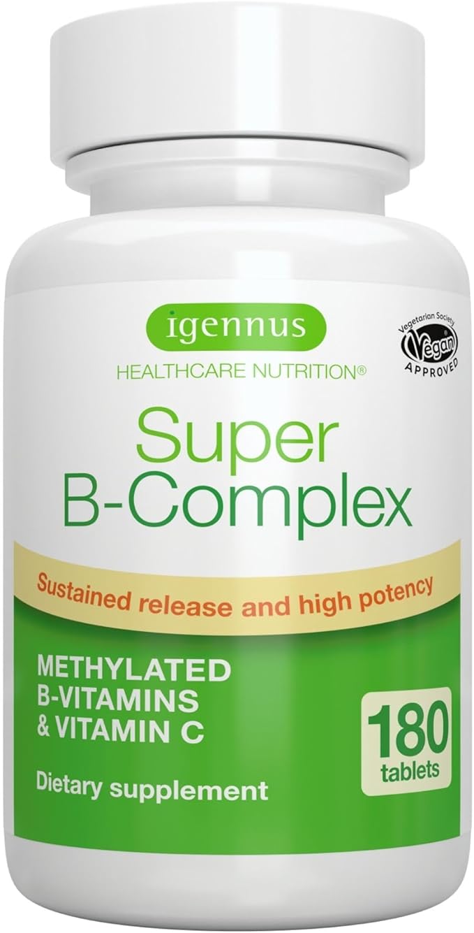 Super B-Complex – Methylated B Vitamins, B12 Methylcobalamin, 180 Small