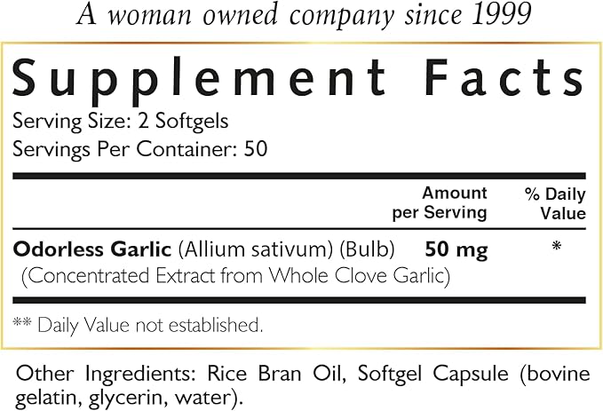 Odorless Garlic Oil from Whole Garlic 50 Servings