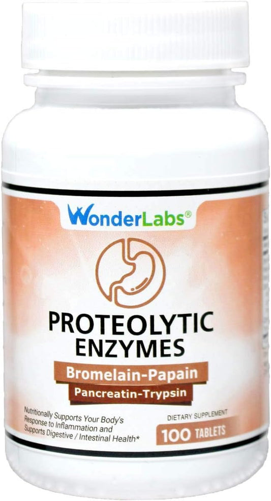 Proteolytic Enzymes | Bromelain Papain Pancreatin 550 mg 100 tablets