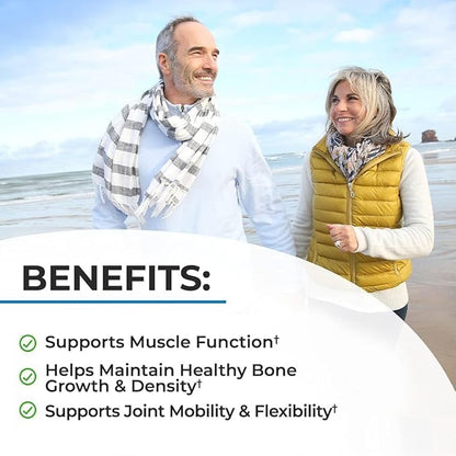 Bone Strength Supplement with Calcium Magnesium D3 K2 K2 Zinc (60 Day 8 Bone 240 Veggie