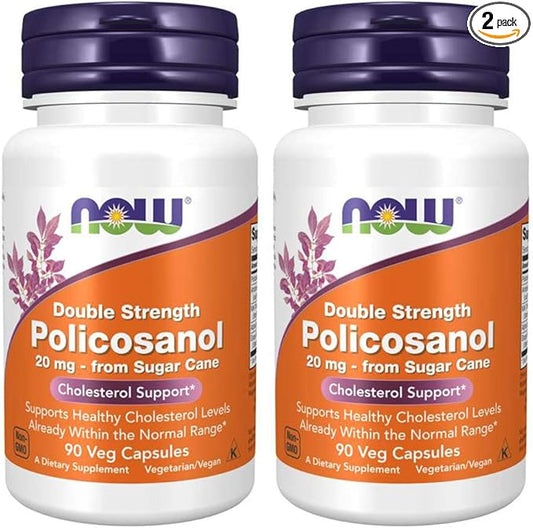 Now Foods Policosanol Double Strength, 90 Vegetable Capsule (Pack of 2)