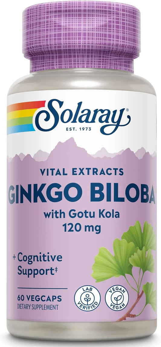 SOLARAY One Daily Ginkgo Biloba Leaf Extract (60 VegCaps) (60 VegCaps)