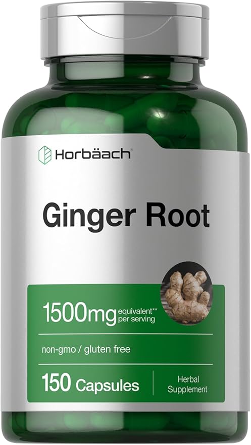 Horbäach Ginger Root Capsules 1500 mg 150 Pills