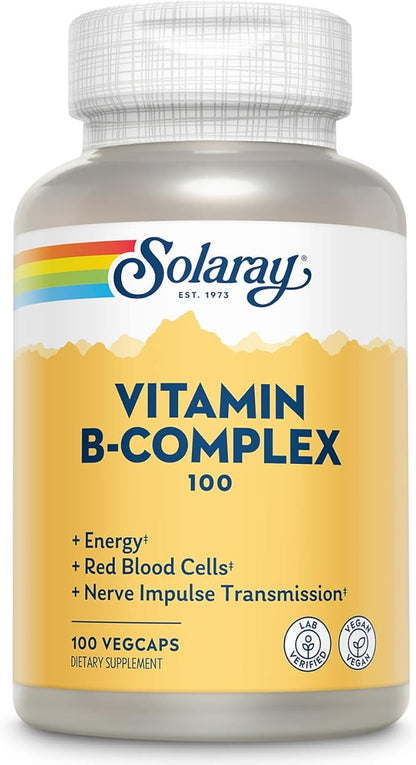 SOLARAY Vitamin B-Complex 100 mg, Healthy 100 VegCaps (100 Count)