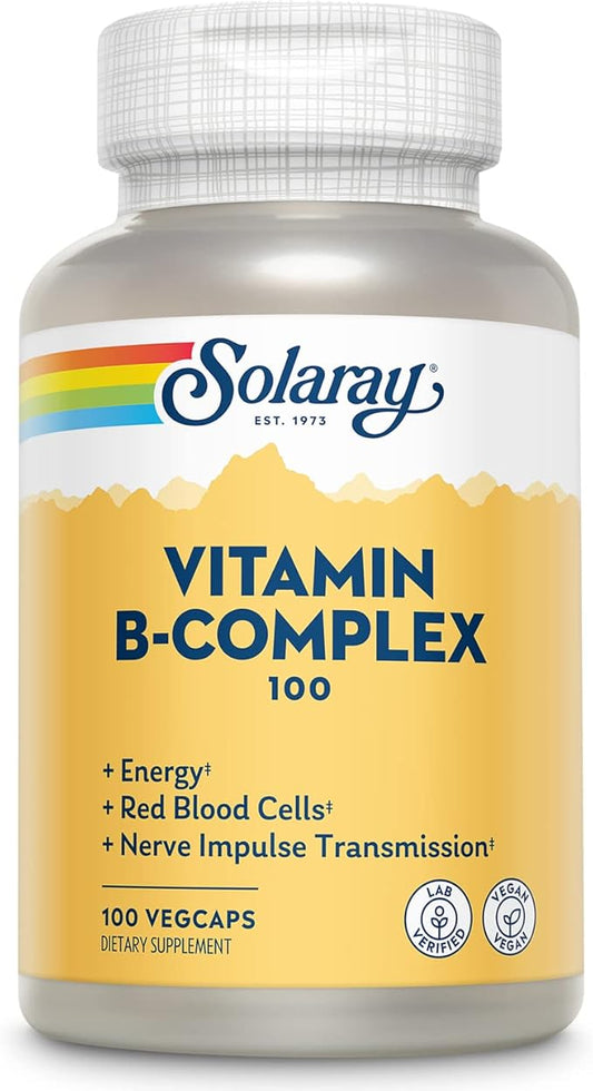 SOLARAY Vitamin B-Complex 100 mg, Healthy 100 VegCaps (100 Count)