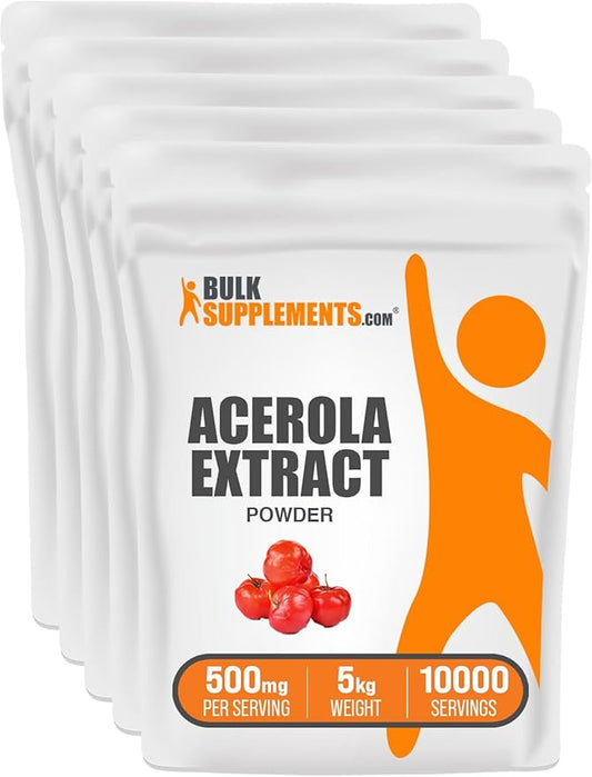 BulkSupplements.com Acerola Cherry Extract Powder 500mg per 5kg (11 (11 lbs) 5)