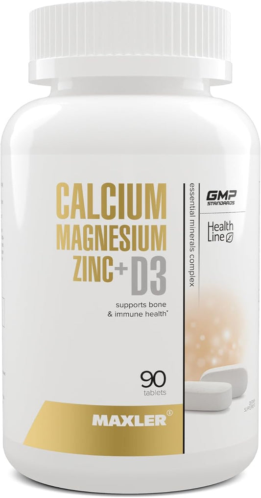 Maxler Calcium Magnesium Zinc Plus Vitamin D3 1000mg Magnesium 600mg Zinc 15mg Vitamin D3 600IU 600IU - 90 Calcium D3 Tablets