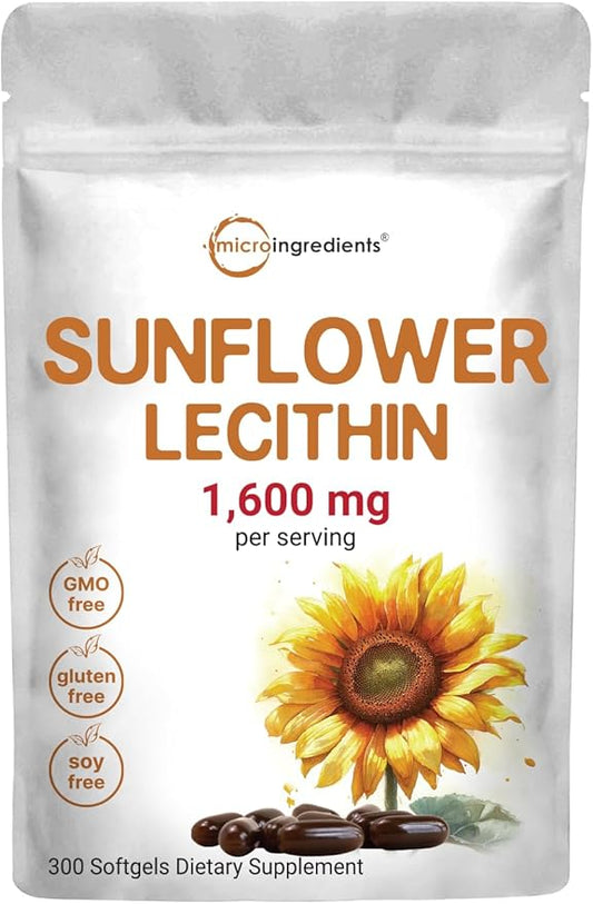 Micro Ingredients Sunflower Lecithin 1,600mg Per 300 Softgels
