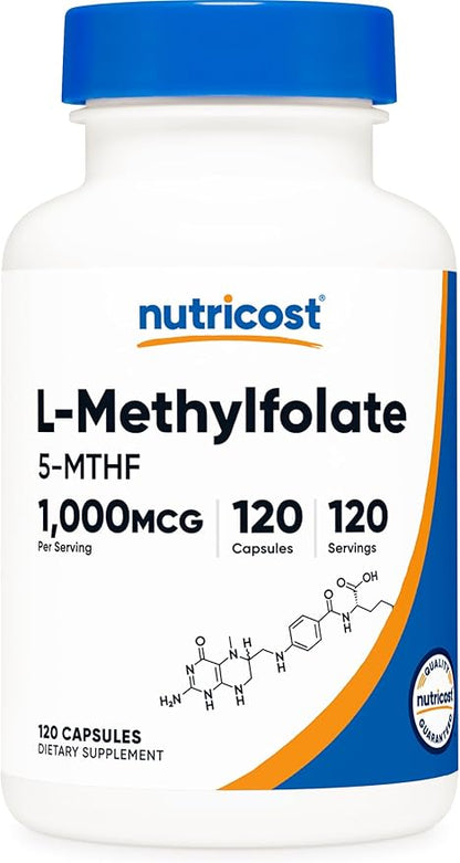Nutricost Methylfolate 1000mcg, 120 Vegetarian Capsules