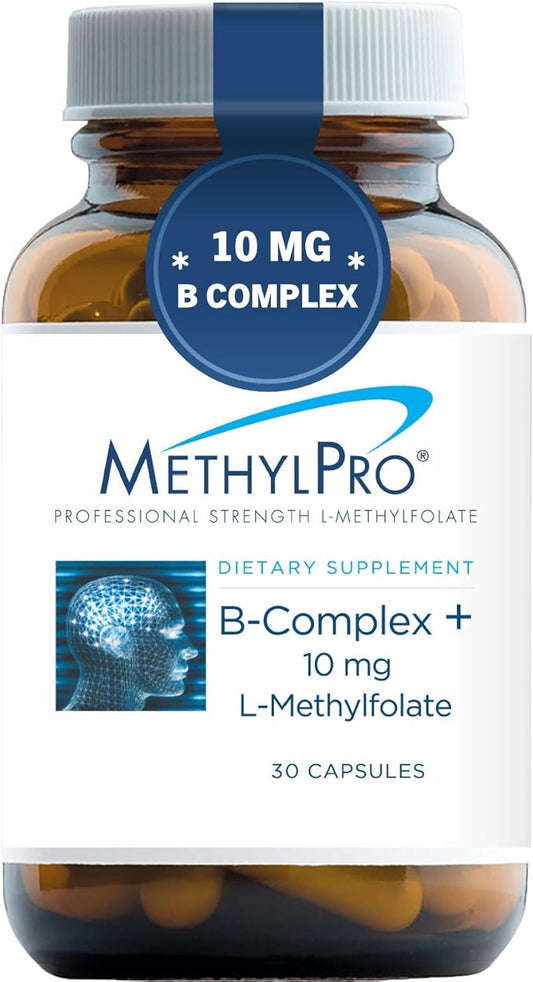 MethylPro B Complex + 10mg L-Methylfolate B12, Vitamin B6, Vitamin (30 Capsules)