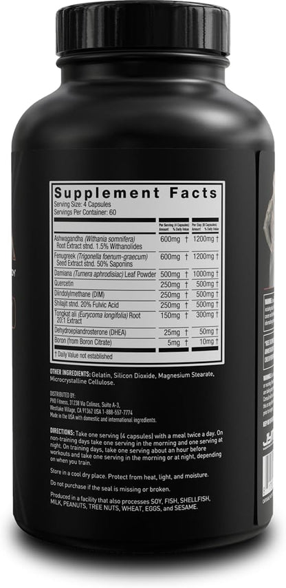 Alpha JYM X Advanced Hormone Optimization, Vitality, Optimization, DHEA, Ashwagandha, Boron, Shilajit, Fenugreek, Eurycoma, Damiana, Quercetin, DIM, JYM Supplemental Science, 240 Vegetarian Capsules