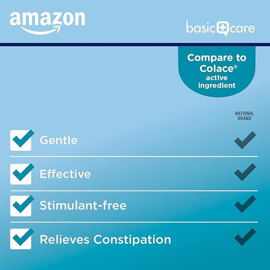 Amazon Basic Care Stool Softener Laxative, 100 mg, 100 Count 2)