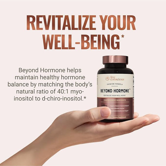 Live Conscious Beyond Hormone Holistic Hormone Balance for Women a DIM w/Myo-Inositol & D-Chiro-Inositol Supplement - Promotes Healthy Estrogen Balance - Everyday PMS Support (2-Pack)