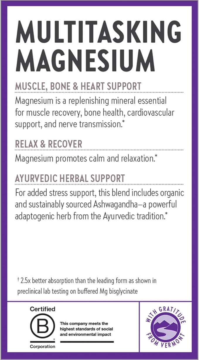 New Chapter Magnesium + Ashwagandha Supplement, 325 mg 2.5x Absorption, 30 ct (1 Month