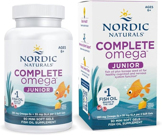 Nordic Naturals Complete Omega Jr., Lemon 90 Mini 283 mg Omega-3s & 35 mg 45 Servings