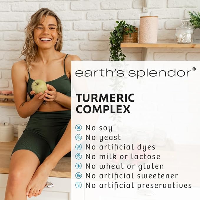 Earth's Splendor Turmeric Complex 500mg 90 Capsules 1.5 Month