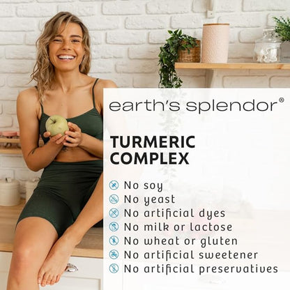 Earth's Splendor Turmeric Complex 500mg 90 Capsules 1.5 Month