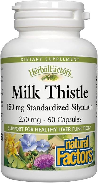 Natural Factors HerbalFactors, Milk Thistle 250 60 Capsules