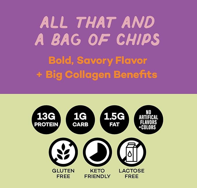 10-Pack Collagen Protein Chips - Sweet Chilli Pepper & Tomato Basil Flavors - 13g Protein Per Bag, GMO-Free, Gluten-Free, Tasty Savory Collagen Protein Snack