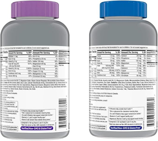 WW Centrum Silver Women's 50 Plus & Men's 50 Plus Multivitamin 275 Tablets Combo Pack, Multivitamin Supplement + 7-Day Travel Pill Organizer