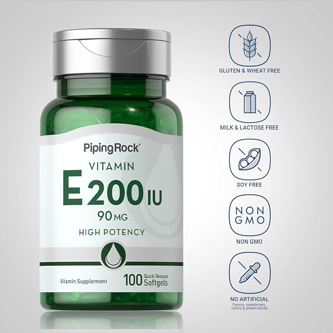 Piping Rock Vitamin E 200 IU 90mg | 100 Softgel