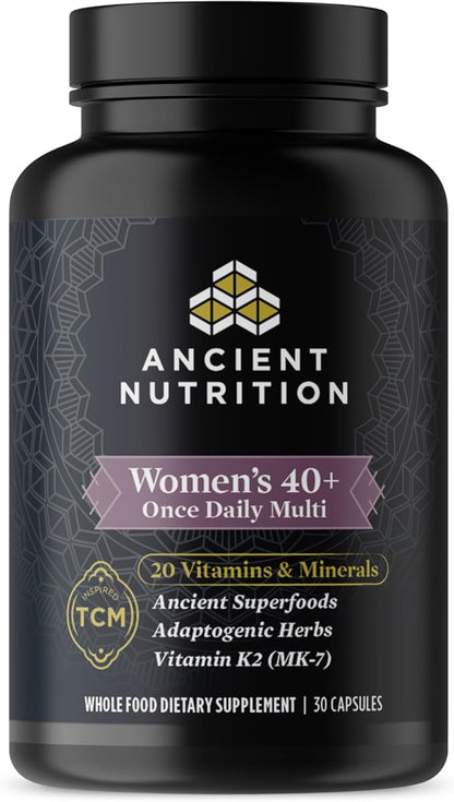 Ancient Nutrition Multivitamin for Women, Ancient 40+ Once K2, Folate 30ct
