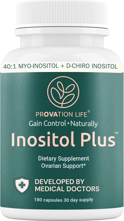 Myo Inositol Plus PCOS supplement Vitamins for Women, Physician Formulated Natural Ovulation Pills, Myo-Inositol, D Chiro Inositol, Berberine for Fertility & Ovarian Support 180 Capsules