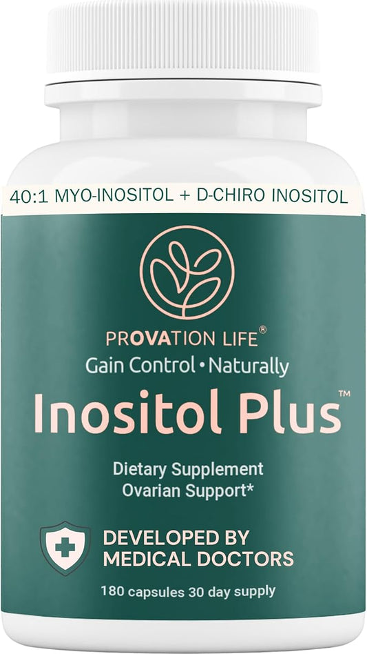Myo Inositol Plus PCOS supplement Vitamins for Women, Physician Formulated Natural Ovulation Pills, Myo-Inositol, D Chiro Inositol, Berberine for Fertility & Ovarian Support 180 Capsules