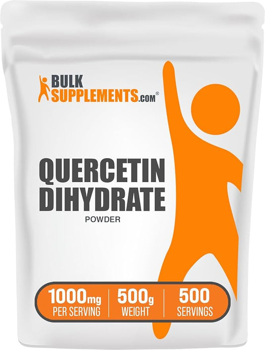 BulkSupplements.com Quercetin Dihydrate Powder - Quercetin Supplements, Quercetin 1000mg - Antioxidants Source, Vegan & Gluten Free, 1000mg per Serving, 500g (1.1 lbs) (Pack of 1)