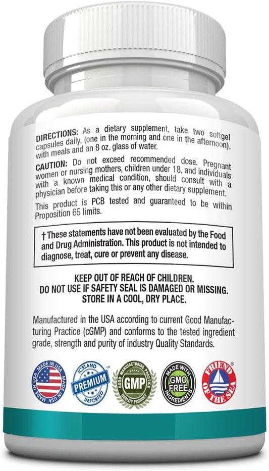 Approved Science Omega 3-6-9-2400mg Daily Blend 120 Softgels 2 Month