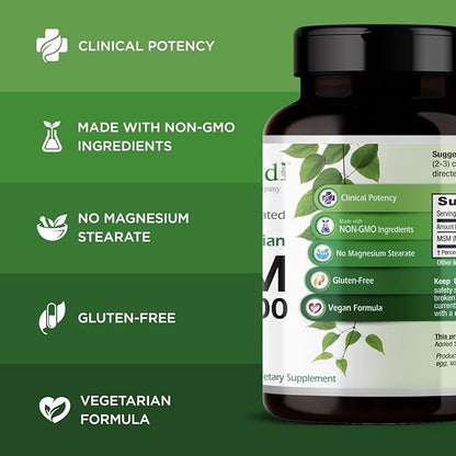 EMERALD LABS MSM 1000mg 200 Vegetable 100-Day Supply)
