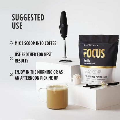 LIFESTACKS Vanilla MCT Oil 3-Pack - Boost Energy & Clarity - MCT Powder + Nootropics + Adaptogens for an Elevated Coffee Experience - Keto, Vegan, 0 Sugar - with Taurine, L-Tyrosine, Rhodiola & More