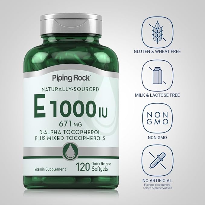 Piping Rock Vitamin E 1000 IU Softgels 120 Count