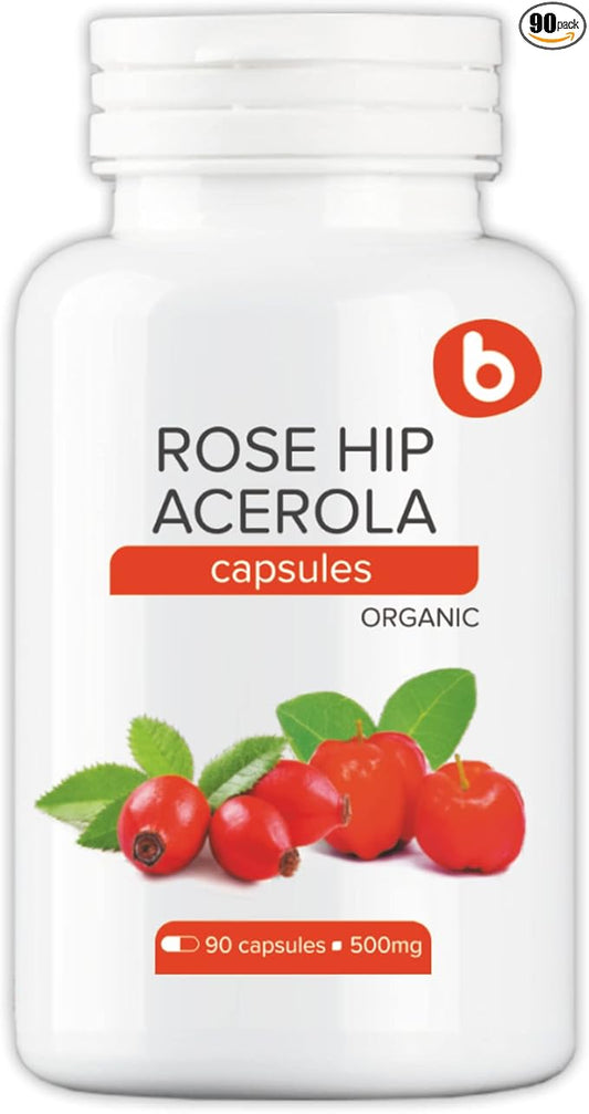 b Organic Rose Hips & Acerola 1000mg, for (90 Capsules)