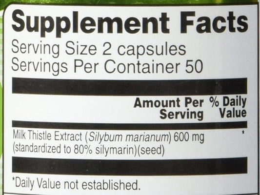 Vitacost Milk Thistle Extract 600 mg 100 Capsules